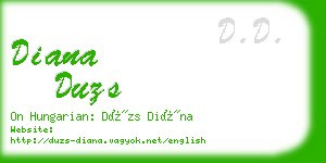 diana duzs business card